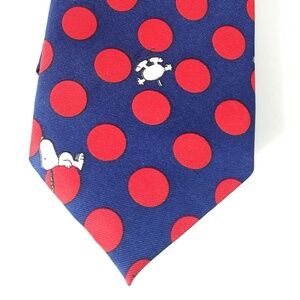 Peanuts Snoopy Navy Blue Polka Dot Tie